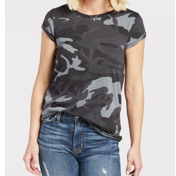 Free People Tops - We the free by free people camo short sleeve top size medium light weight